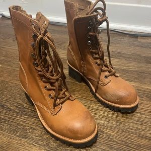 JEFFREY CAMPBELL x FREE PEOPLE brown combat boots size 6